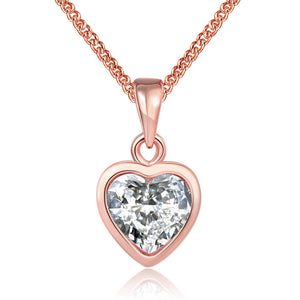 Heart Necklace in 18K Rose Gold Plated