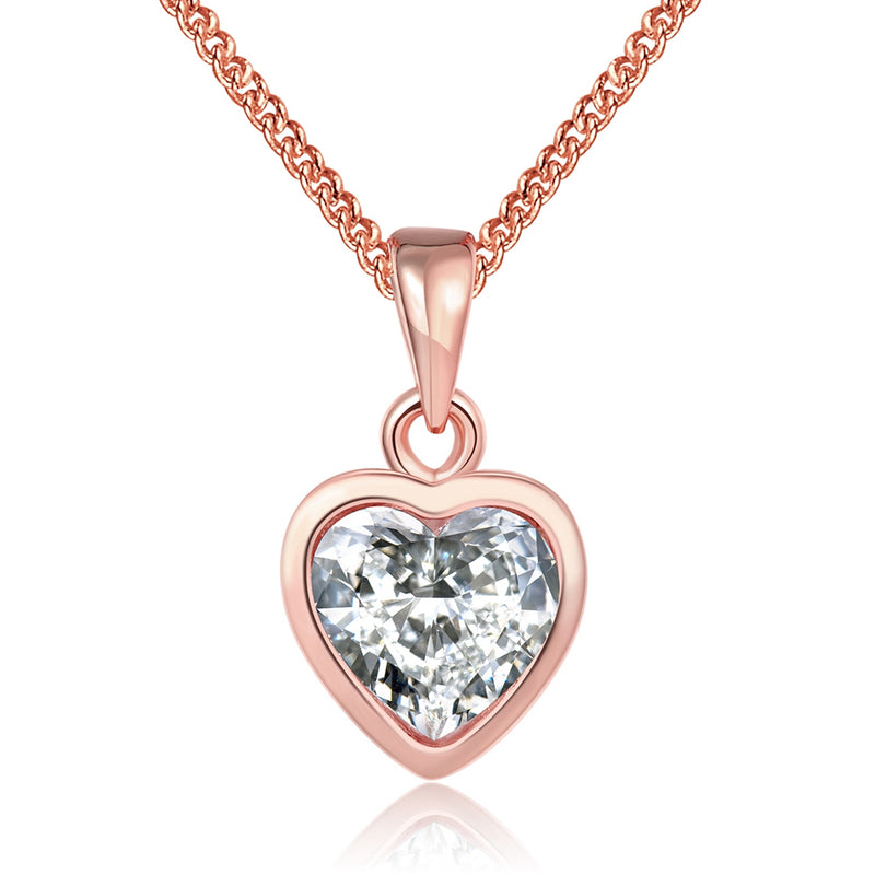Heart Necklace in 18K Rose Gold Plated