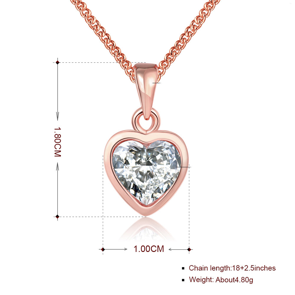 Heart Necklace in 18K Rose Gold Plated