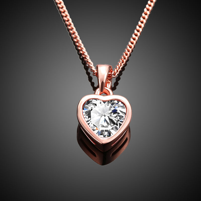 Heart Necklace in 18K Rose Gold Plated