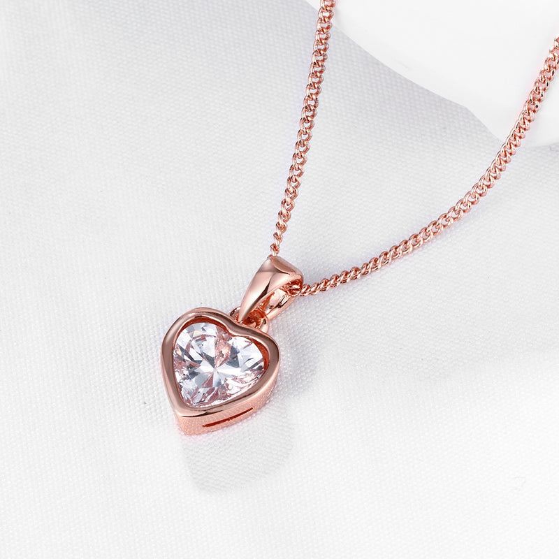 Heart Necklace in 18K Rose Gold Plated