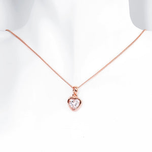 Heart Necklace in 18K Rose Gold Plated