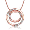 Swarovski Crystal Double Circle Necklace in 18K Rose Gold Plated