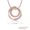 Swarovski Crystal Double Circle Necklace in 18K Rose Gold Plated