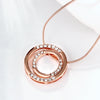 Swarovski Crystal Double Circle Necklace in 18K Rose Gold Plated