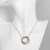 Swarovski Crystal Double Circle Necklace in 18K Rose Gold Plated