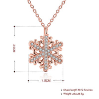 Swarovski Crystal Snowflake Necklace in 18K Rose Gold Plated