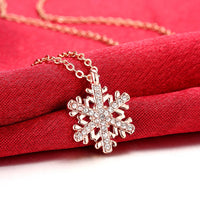 Swarovski Crystal Snowflake Necklace in 18K Rose Gold Plated