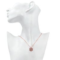 Swarovski Crystal Snowflake Necklace in 18K Rose Gold Plated