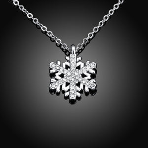 Austrian Crystal Winter Snow Flake Necklace