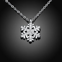 Swarovski Crystal Snowflake Necklace in 18K White Gold Plated