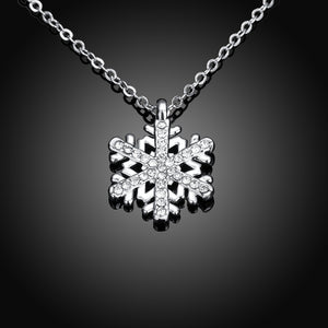 Swarovski Crystal Snowflake Necklace in 18K White Gold Plated