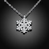 Austrian Crystal Snowflake Necklace in 18K White Gold Plated