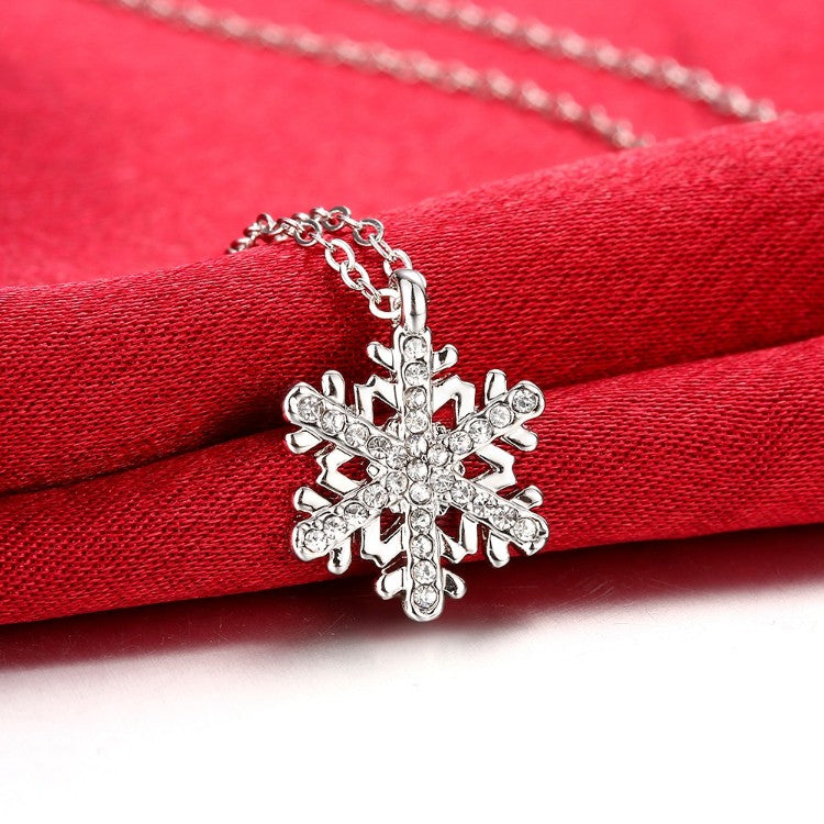 Austrian Crystal Winter Snow Flake Necklace