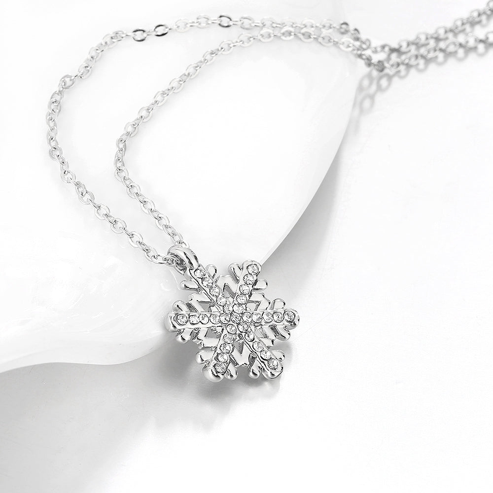 Swarovski Crystal Snowflake Necklace in 18K White Gold Plated