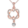 Swarovski Crystal Double Heart Necklace in 18K Rose Gold Plated