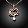 Swarovski Crystal Double Heart Necklace in 18K Rose Gold Plated