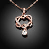 Austrian Crystal Double Heart Necklace in 18K Rose Gold Plated