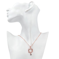 Swarovski Crystal Double Heart Necklace in 18K Rose Gold Plated