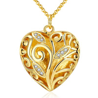 Swarovski Crystal Filigree Heart Necklace in 18K Gold Plated