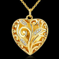 Swarovski Crystal Filigree Heart Necklace in 18K Gold Plated