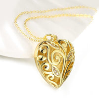 Swarovski Crystal Filigree Heart Necklace in 18K Gold Plated