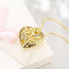 Austrian Crystal Filigree Heart Necklace in 18K Gold Plated