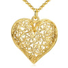 Laser Cut Heart Necklace in 18K Gold Plated