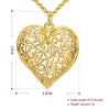 Laser Cut Heart Necklace in 18K Gold Plated