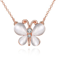 Swarovski Crystal Butterfly Necklace in 18K Rose Gold Plated