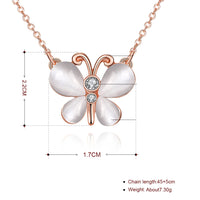 Swarovski Crystal Butterfly Necklace in 18K Rose Gold Plated