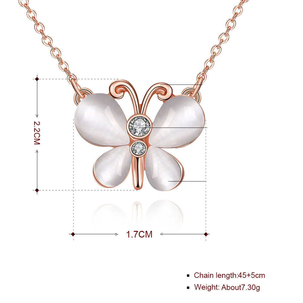 Swarovski Crystal Butterfly Necklace in 18K Rose Gold Plated