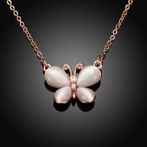 Swarovski Crystal Butterfly Necklace in 18K Rose Gold Plated