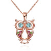 Austrian Crystal Owl Necklace in 18K Rose Gold Plated