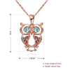 Austrian Crystal Owl Necklace in 18K Rose Gold Plated