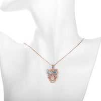 Swarovski Crystal Owl Necklace in 18K Rose Gold Plated
