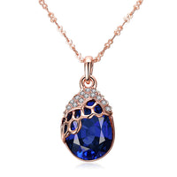 Swarovski Crystal Sapphire Necklace in 18K Rose Gold Plated