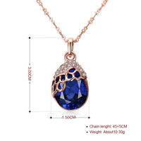 Swarovski Crystal Sapphire Necklace in 18K Rose Gold Plated