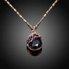 Swarovski Crystal Sapphire Necklace in 18K Rose Gold Plated