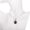 Swarovski Crystal Sapphire Necklace in 18K Rose Gold Plated