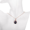 Austrian Crystal Sapphire Necklace in 18K Rose Gold Plated