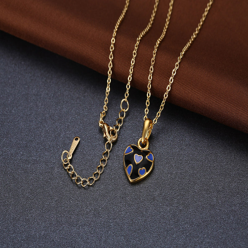 Blue Pattern Heart Necklace in 18K Gold Plated, Necklace, Golden NYC Jewelry, Golden NYC Jewelry jewelryjewelry deals, swarovski crystal jewelry, groupon jewelry,, jewelry for mom,