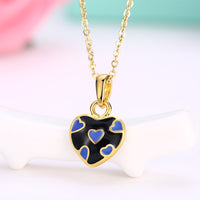 Blue Pattern Heart Necklace in 18K Gold Plated, Necklace, Golden NYC Jewelry, Golden NYC Jewelry jewelryjewelry deals, swarovski crystal jewelry, groupon jewelry,, jewelry for mom,