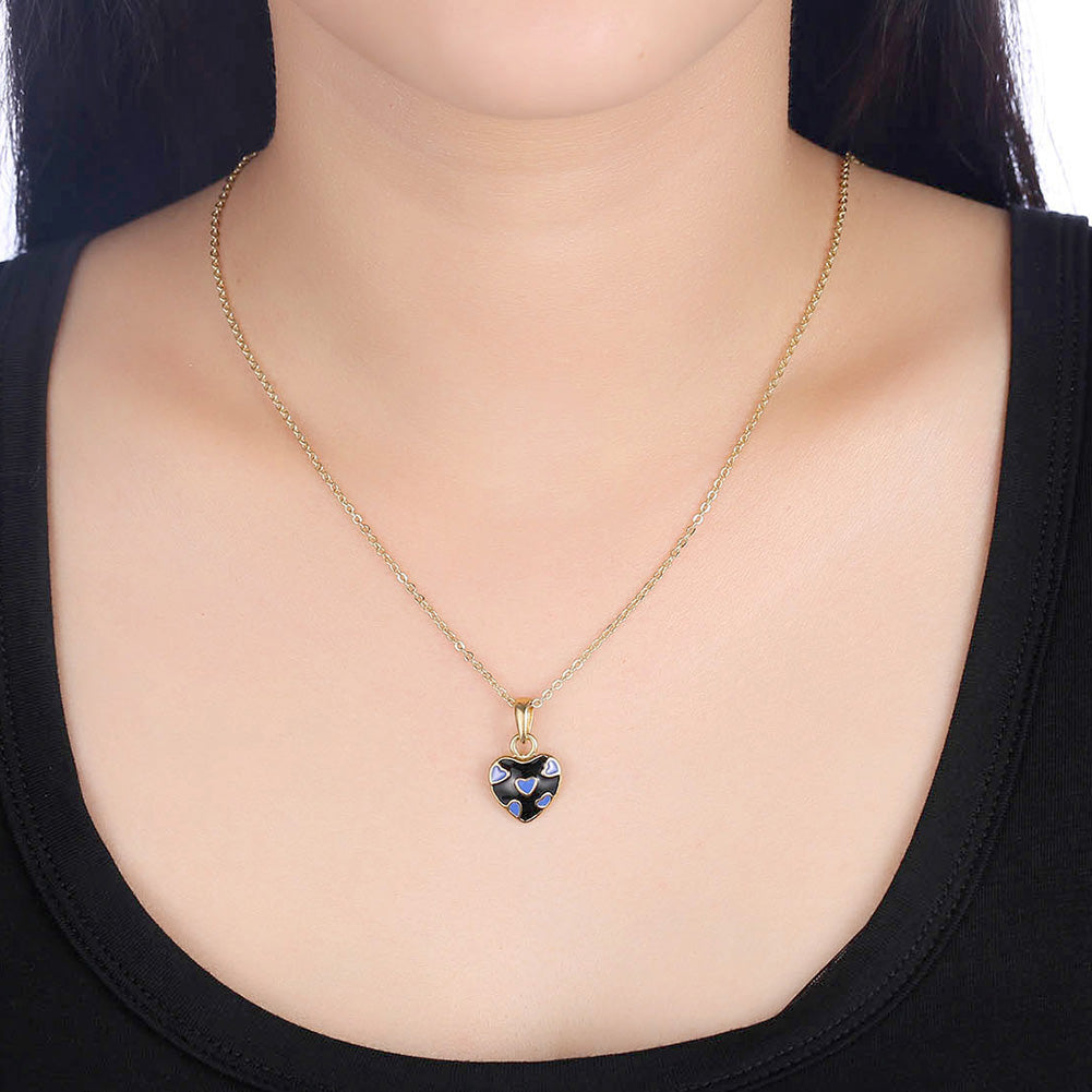 Blue Pattern Heart Necklace in 18K Gold Plated, Necklace, Golden NYC Jewelry, Golden NYC Jewelry jewelryjewelry deals, swarovski crystal jewelry, groupon jewelry,, jewelry for mom,