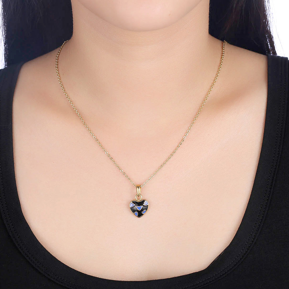 Blue Pattern Heart Necklace in 18K Gold Plated, Necklace, Golden NYC Jewelry, Golden NYC Jewelry  jewelryjewelry deals, swarovski crystal jewelry, groupon jewelry,, jewelry for mom,