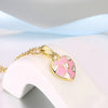 Pink Pattern Heart Necklace in 18K Gold Plated