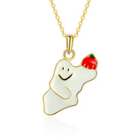 Halloween Ghost Necklace in 18K Gold Plated