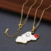 Halloween Ghost Necklace in 18K Gold Plated
