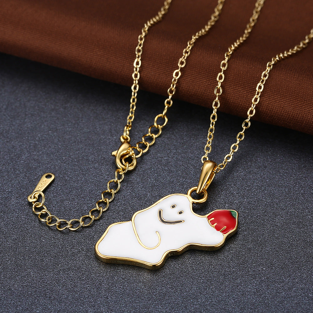 Halloween Ghost Necklace in 18K Gold Plated