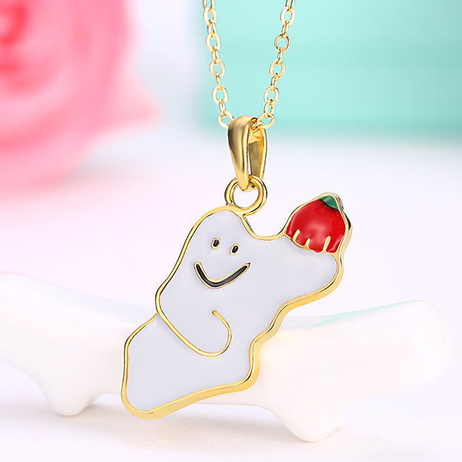 Halloween Ghost Necklace in 18K Gold Plated